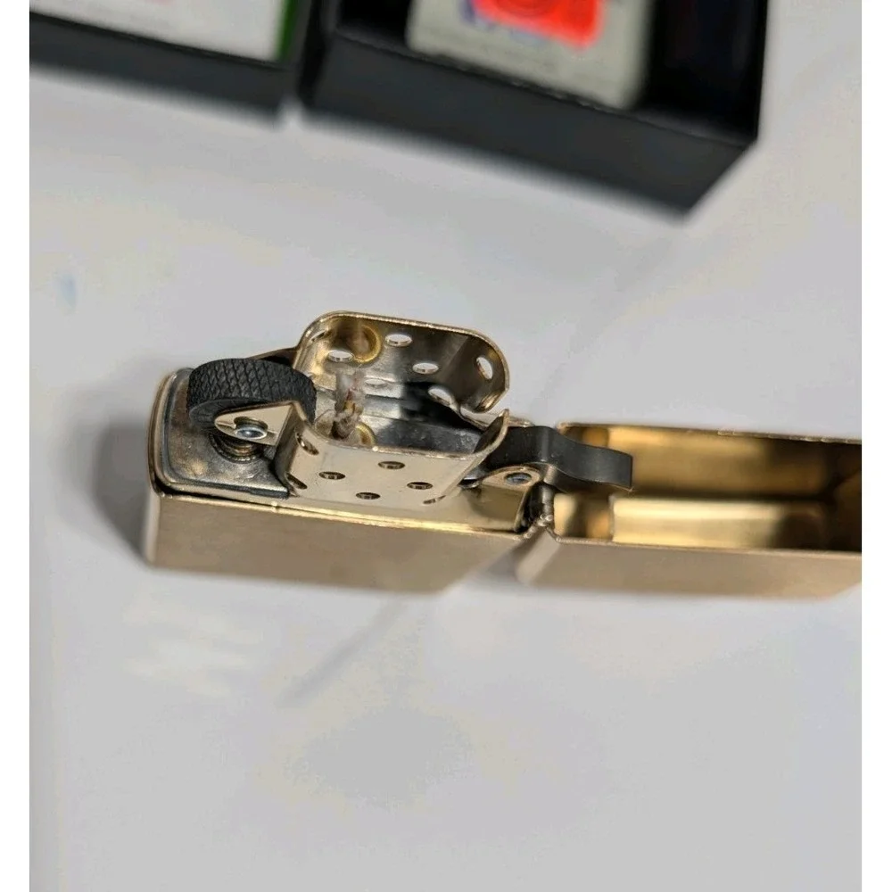 Zippo Lighter‎ Industrial Machiner Lady Brushed Brass 28321 Made USA NIB